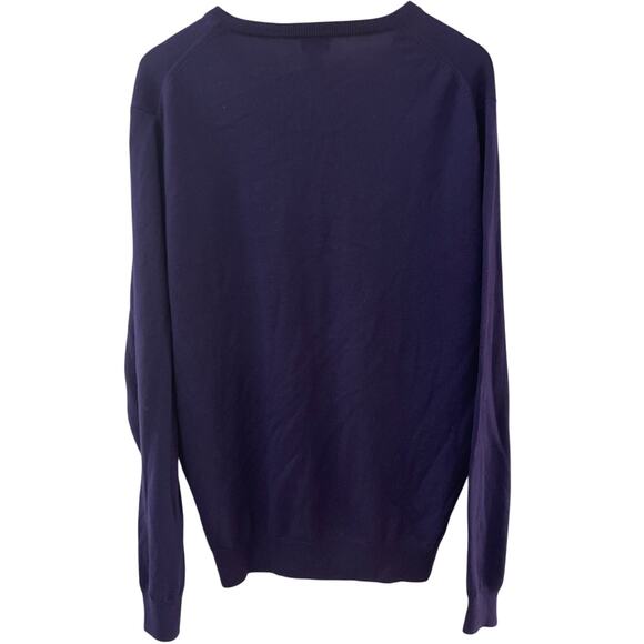 J. Crew Slim Luxe 100% Merino Wool V-Neck Deep Purple Sweater Size XL - Picture 2 of 8